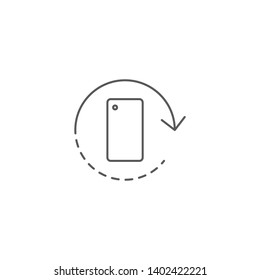 mobile camera rotate vector icon, isolated on white background