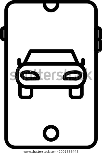Mobile Car App Vector\
Line Icon Design\
