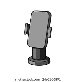 mobile car holder phone cartoon. dashboard free, navigation driver, gps screen mobile car holder phone sign. isolated symbol vector illustration