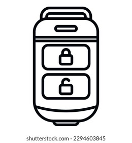 Mobile car key icon outline vector. Remote button. Lock service