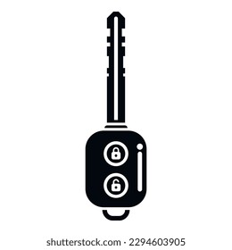 Mobile car key icon simple vector. Remote button. Lock service