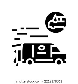 Mobile Car Wash Glyph Icon Vector. Mobile Car Wash Sign. Isolated Contour Symbol Black Illustration