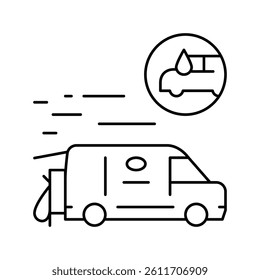 mobile car wash line icon vector. mobile car wash sign. isolated contour symbol black illustration