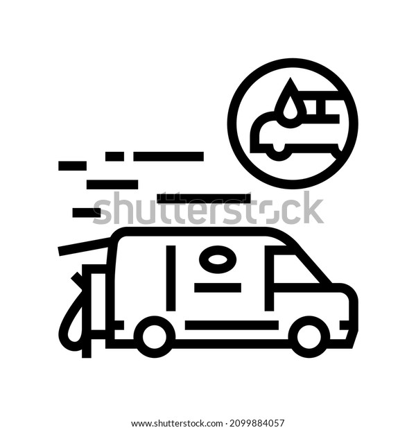 mobile car wash line icon\
vector. mobile car wash sign. isolated contour symbol black\
illustration