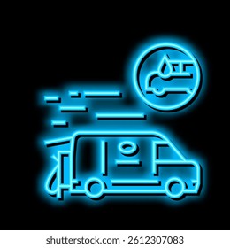 mobile car wash neon light sign vector. mobile car wash illustration