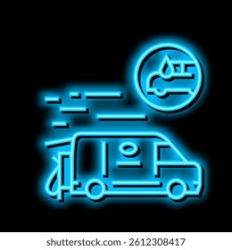 mobile car wash neon light sign vector. mobile car wash illustration