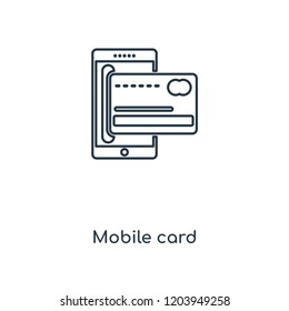 Mobile card concept line icon. Linear Mobile card concept outline symbol design. This simple element illustration can be used for web and mobile UI/UX.