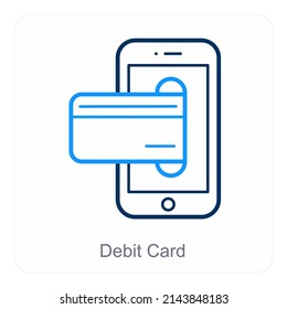 Mobile Card And debit Card Icon Concept