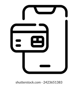 mobile card Line Icon Background White