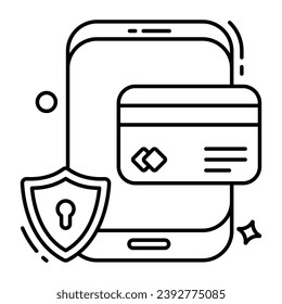 Mobile card payment icon in trendy vector design