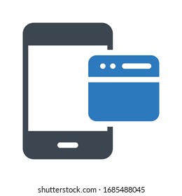 mobile card vector glyph color icon 