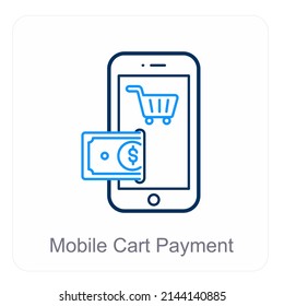 Mobile Cart Payment Icon Konzept