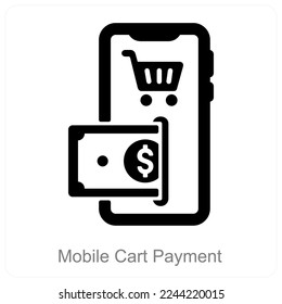 Icono de pago de carro móvil