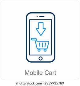 Mobile Cart Payment icon concept