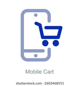 Mobile Cart and phone icon concept