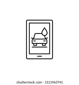 Mobile carwash app icon. Element of car wash thin line icon