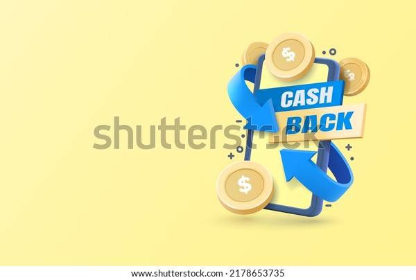 Mobile cash back service, financial payment\
Smartphone mobile screen, technology mobile display light. Vector\
illustration