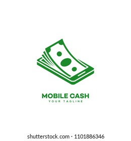 Mobile Cash Logo Design Template. Vector Illustration.