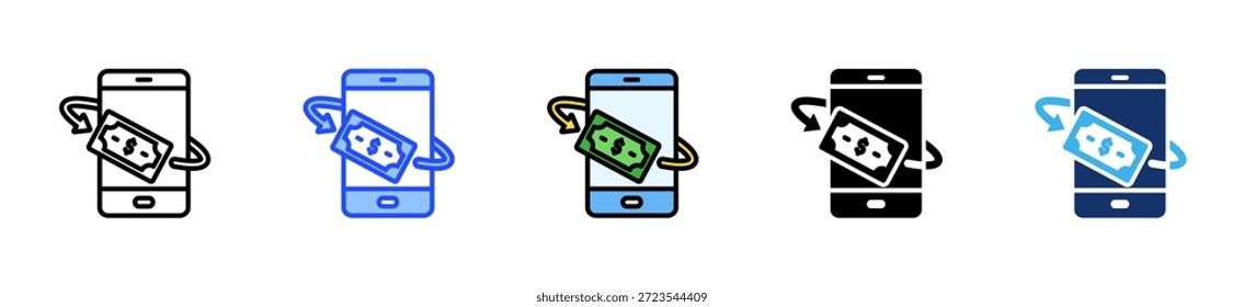 Mobile Cashback Icon Collection With Multiple Styles