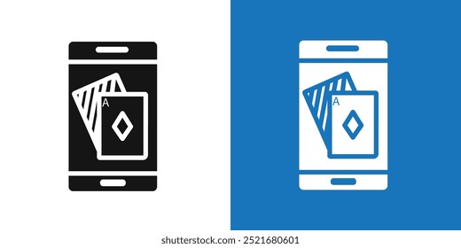 Icono de casino móvil Esquema del conjunto de Vector plano