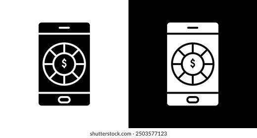 Mobile casino symbol line art vektor