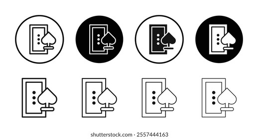 Mobile casino icon logo sign set vector outline