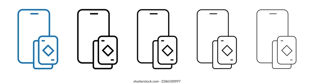 Mobile casino icon Outline vector logo for web ui