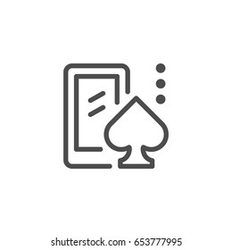 Mobile casino line icon