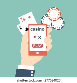 mobile casino online concept - flat design