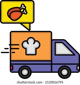 Mobile Catering Services Concept, Corporate Bakery on Wheels vector color icon design, Retail Food delivery service symbol, Touch less Meal Courier Sign, Grocery pickup stock illustration