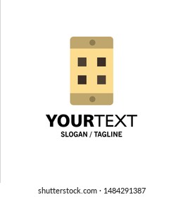 Mobile, Cell, Box Business Logo Template. Flat Color. Vector Icon Template background