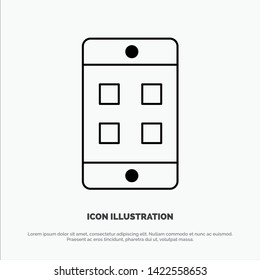 Mobile, Cell, Box Line Icon Vector