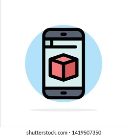 Mobile, Cell, Box, Technology Abstract Circle Background Flat color Icon