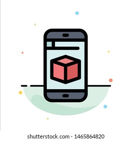 Mobile, Cell, Box, Technology Abstract Flat Color Icon Template. Vector Icon Template background