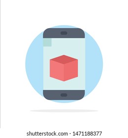 Mobile, Cell, Box, Technology Abstract Circle Background Flat color Icon. Vector Icon Template background
