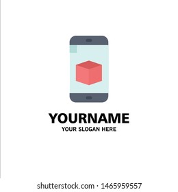 Mobile, Cell, Box, Technology Business Logo Template. Flat Color. Vector Icon Template background