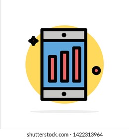 Mobile, Cell, Chart Abstract Circle Background Flat color Icon