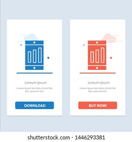 Mobile, Cell, Chart  Blue and Red Download and Buy Now web Widget Card Template