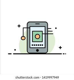 Mobile, Cell, Hardware, Network  Business Flat Line Filled Icon Vector Banner Template