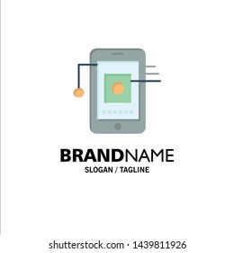 Mobile, Cell, Hardware, Network Business Logo Template. Flat Color