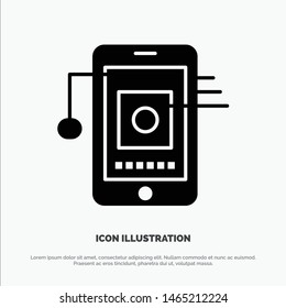 Mobile, Cell, Hardware, Network Solid Black Glyph Icon. Vector Icon Template background