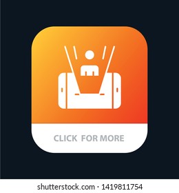 Mobile, Cell, Man, Technology Mobile App Button. Android and IOS Glyph Version