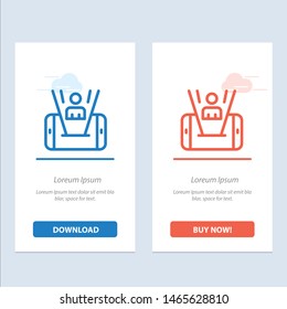 Mobile, Cell, Man, Technology  Blue and Red Download and Buy Now web Widget Card Template. Vector Icon Template background