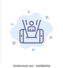 Mobile, Cell, Man, Technology Blue Icon on Abstract Cloud Background. Vector Icon Template background