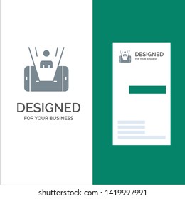 Mobile, Cell, Man, Technology Grey Logo Design and Business Card Template