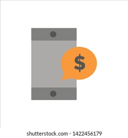 Mobile, Cell, Money, Dollar  Flat Color Icon. Vector icon banner Template