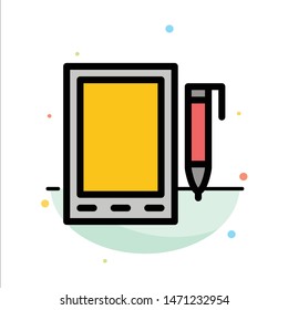 Mobile, Cell, Pencil, Design Abstract Flat Color Icon Template. Vector Icon Template background