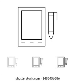 Mobile, Cell, Pencil, Design Bold and thin black line icon set