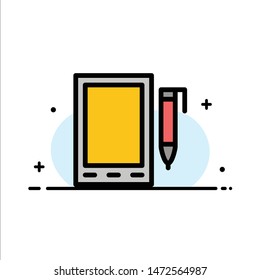 Mobile, Cell, Pencil, Design  Business Flat Line Filled Icon Vector Banner Template