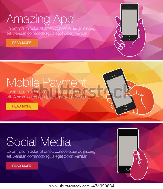 Handy Fur Banner Prasentation Website Minimaler Stock Vektorgrafik Lizenzfrei